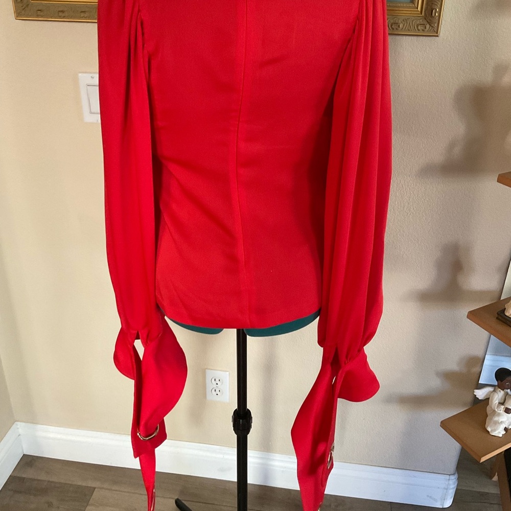 Self-Portrait Vibrant Red Blouse